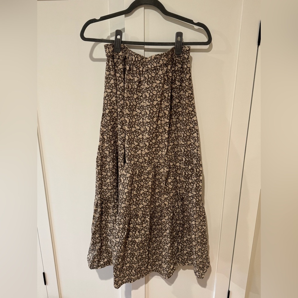 Faherty Brown and White Floral Skirt - Picture 2 of 3